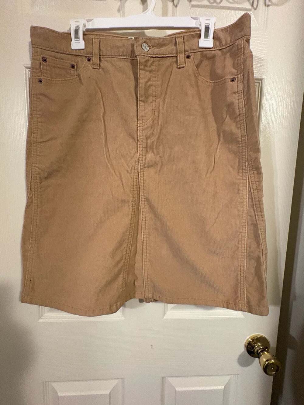 Fall Staple Gap Corduroy Mini Skirt Brown Cotton